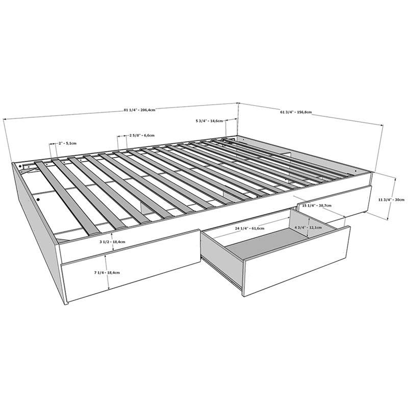 White Storage Bed with Headboard J92361