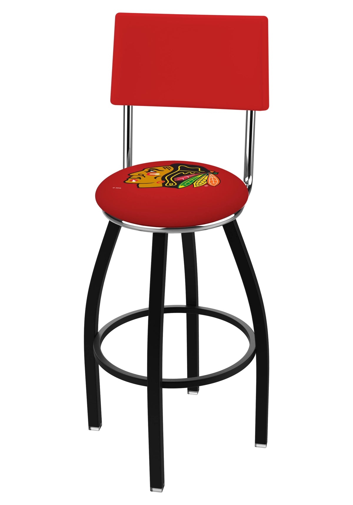 Black Wrinkle Swivel Bar Stool with Back K307