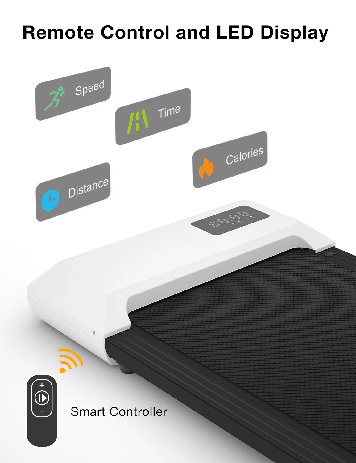 2.5Hp Walking Pad Under Desk Treadmill with Remote Control and LED Display M2463