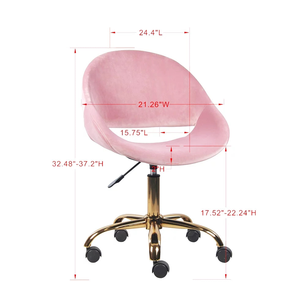 Pink Faux Fur Adjustable Swivel Vanity Chair A233