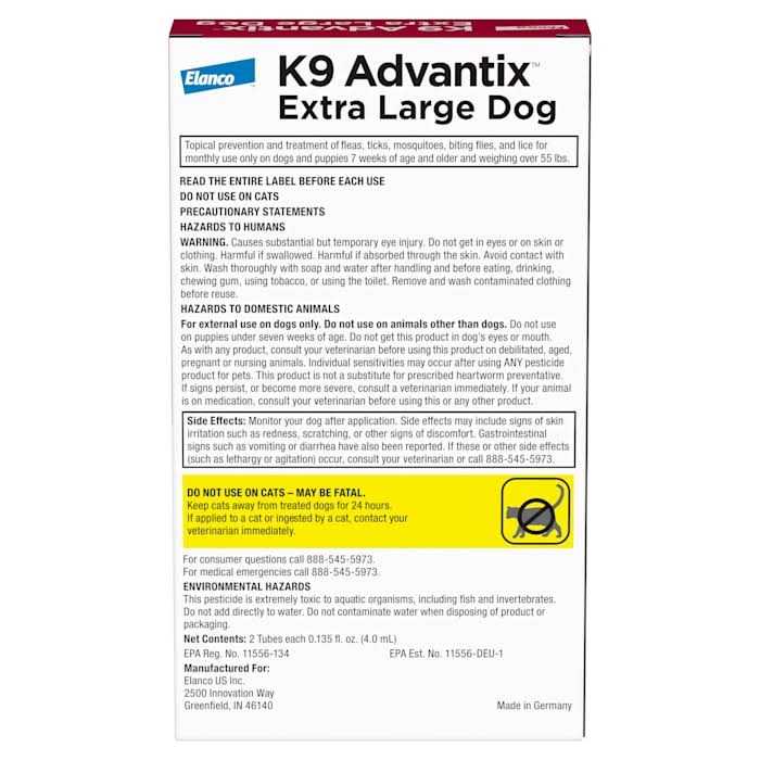 Flea Tick Mosquito Prevention for Extra Large Dogs Over 55 Lbs T549