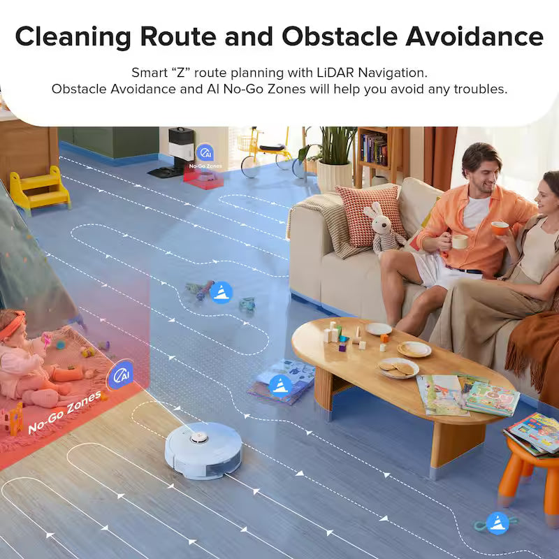 White Robotic Vacuum and Mop P438815