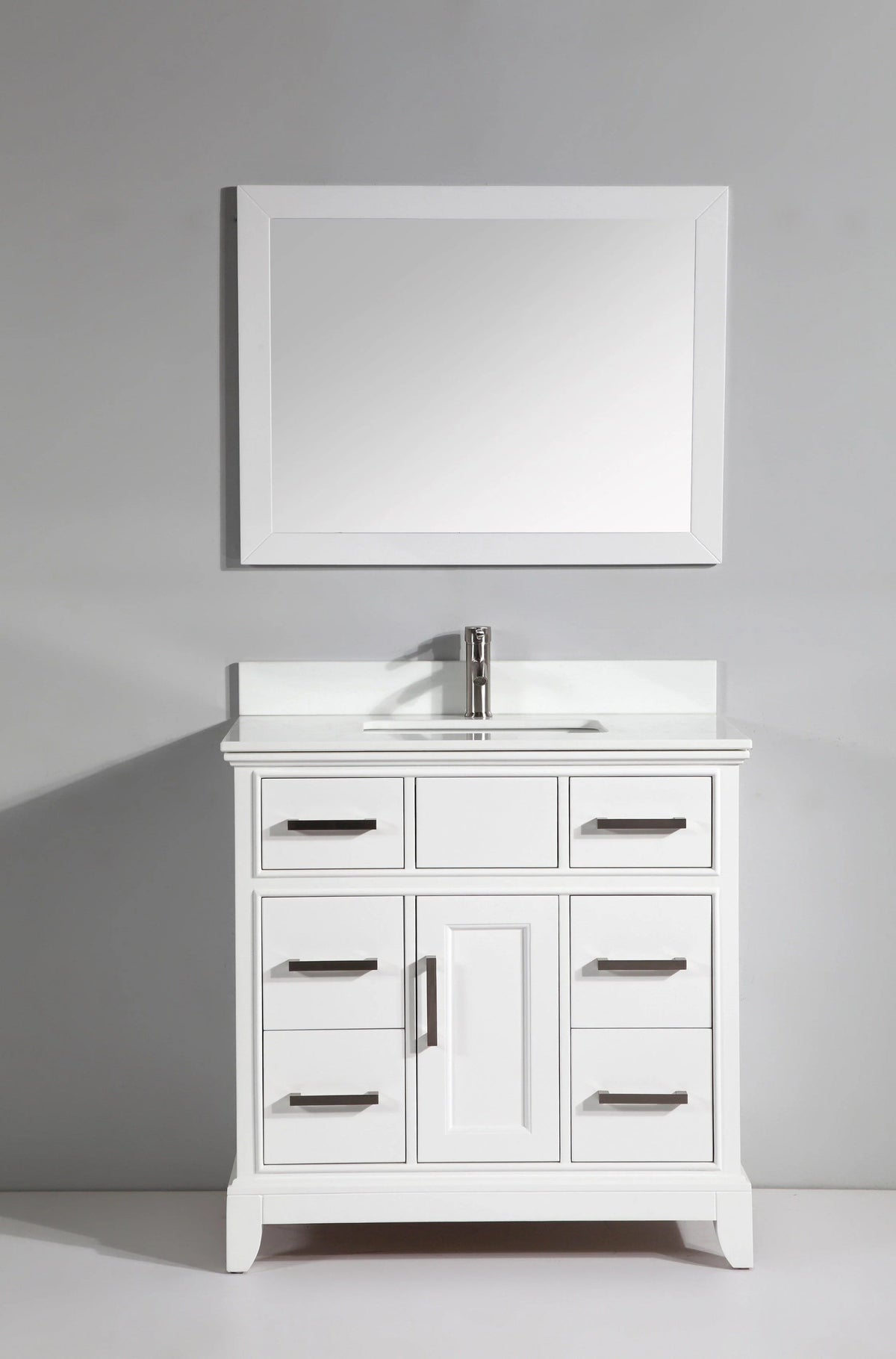 36 in. Single Sink White Vanity & Mirror O799092