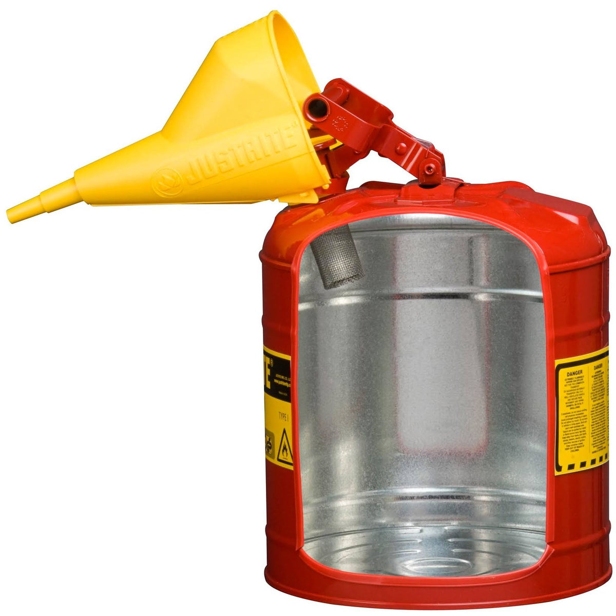 Red Type I Safety Can with Funnel - 5 Gallon O1375