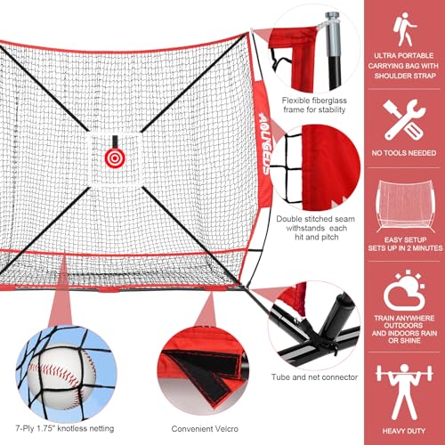 6'X6' Baseball Softball Practice Net with Strike Zone Y526173