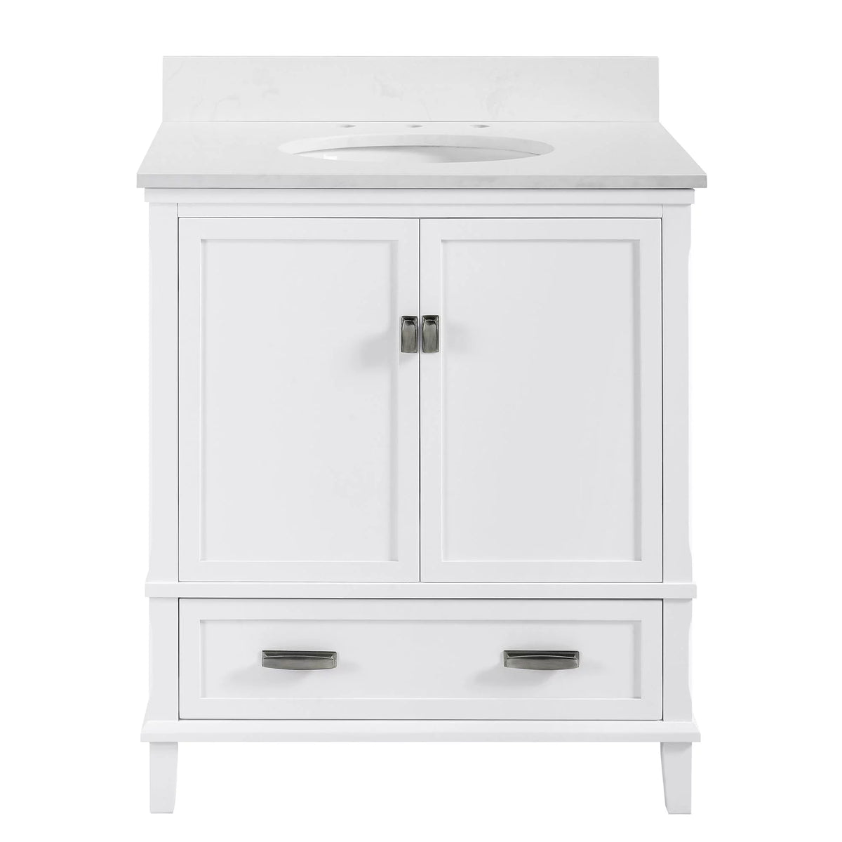 30 Inch White Wood Bathroom Vanity with Sink Q262084
