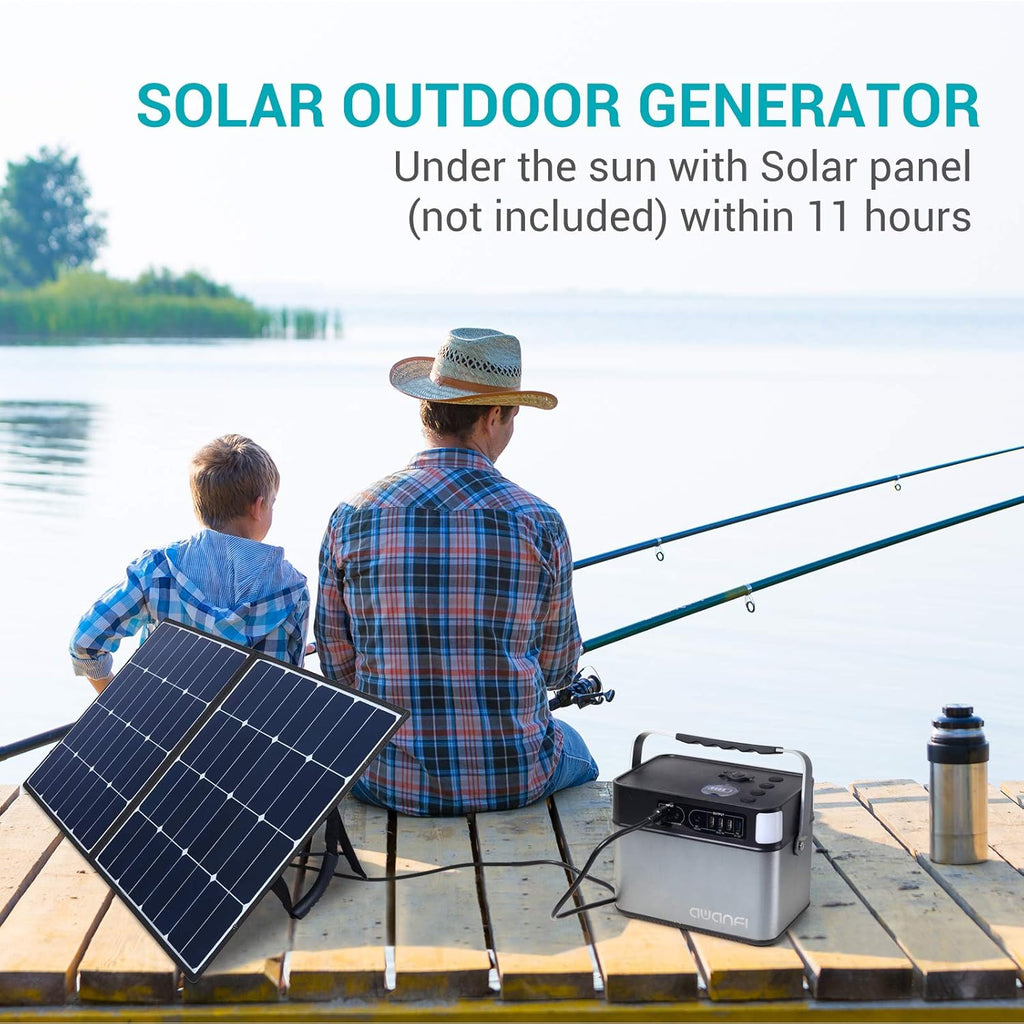 505 Wh Portable Power Station Solar Generator with 110V 500W AC Outlets S535990