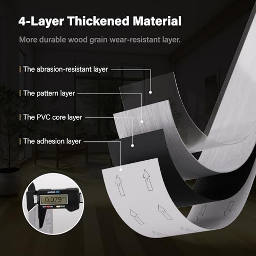 Peel and Stick Floor Tile, 36-Pack Self Adhesive Vinyl Plank Flooring Waterproof Tile Sticker X913262