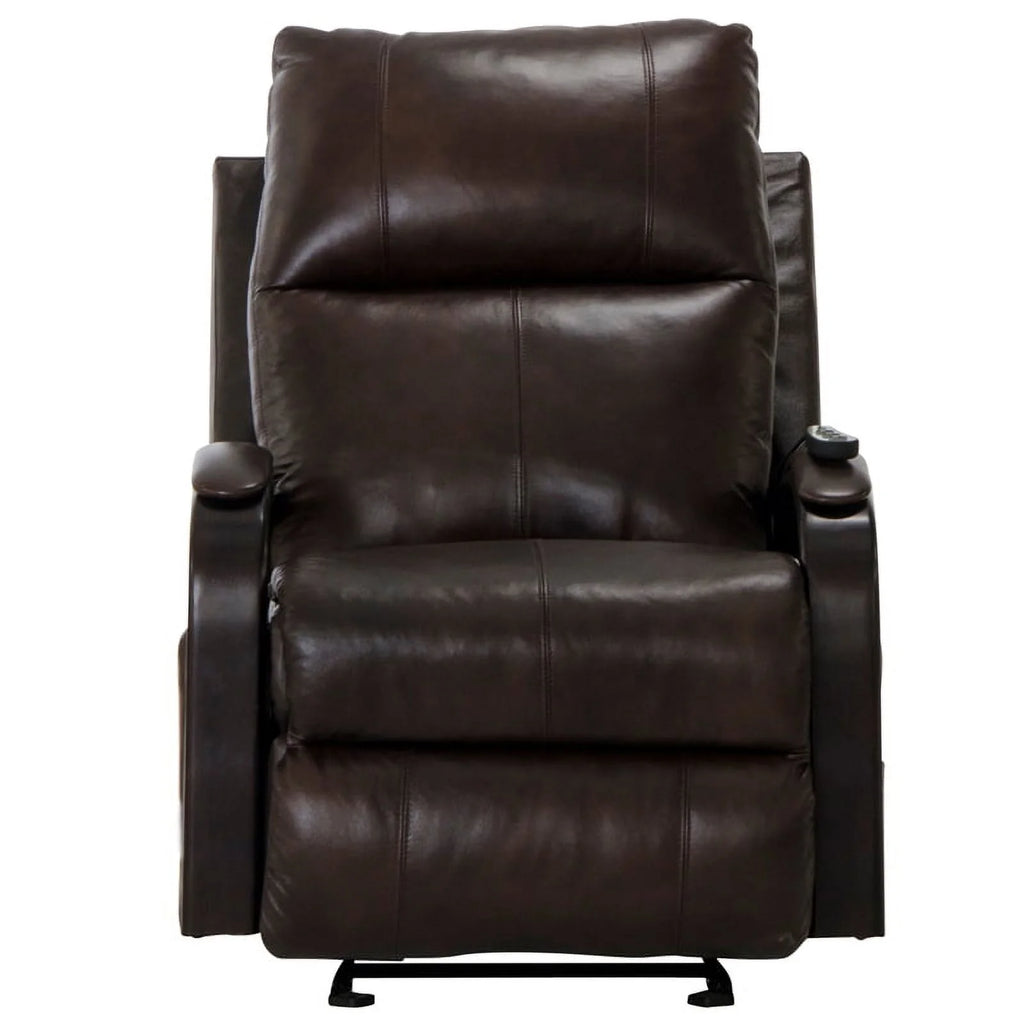 Brown Top Grain Italian Leather Power Recliner A32563