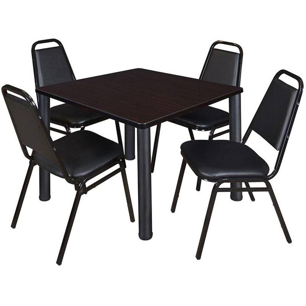 36x22 Square Breakroom Table with 4 Stack Chairs B83412