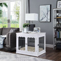 White Dog Crate with Pet Cushion Y16938