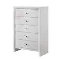 White 5 Drawer Wood Dresser K805