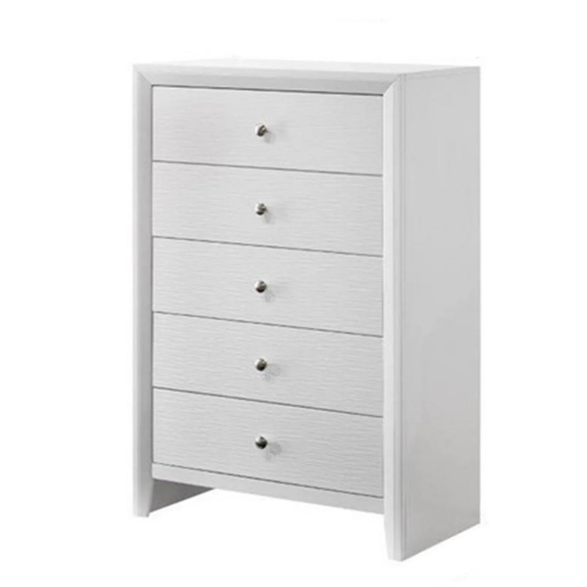 White 5 Drawer Wood Dresser K805