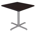 30 in. Via Square X-Base Table Mocha Walnut Grey M1434