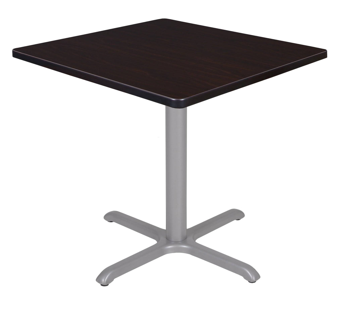 30 in. Via Square X-Base Table Mocha Walnut Grey M1434