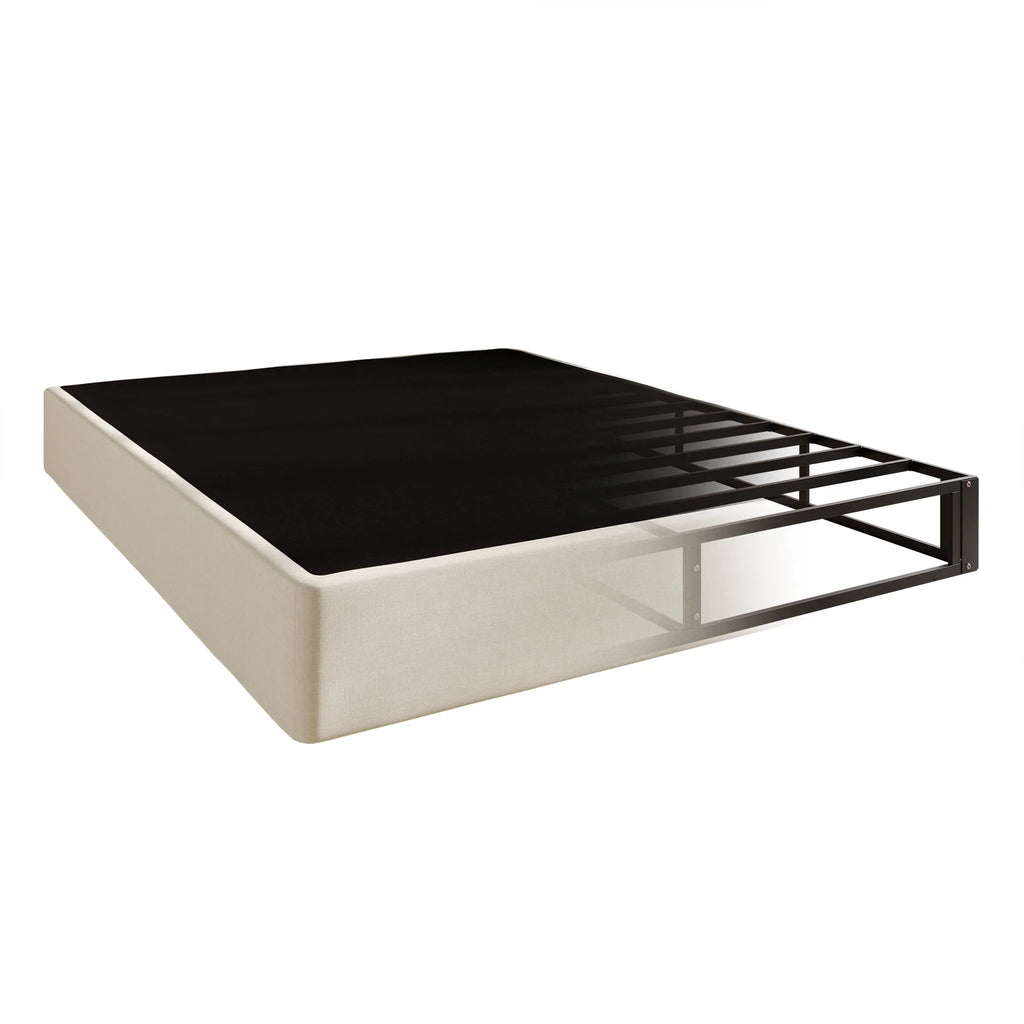 8 Queen Beige Linen Metal Box Spring H841