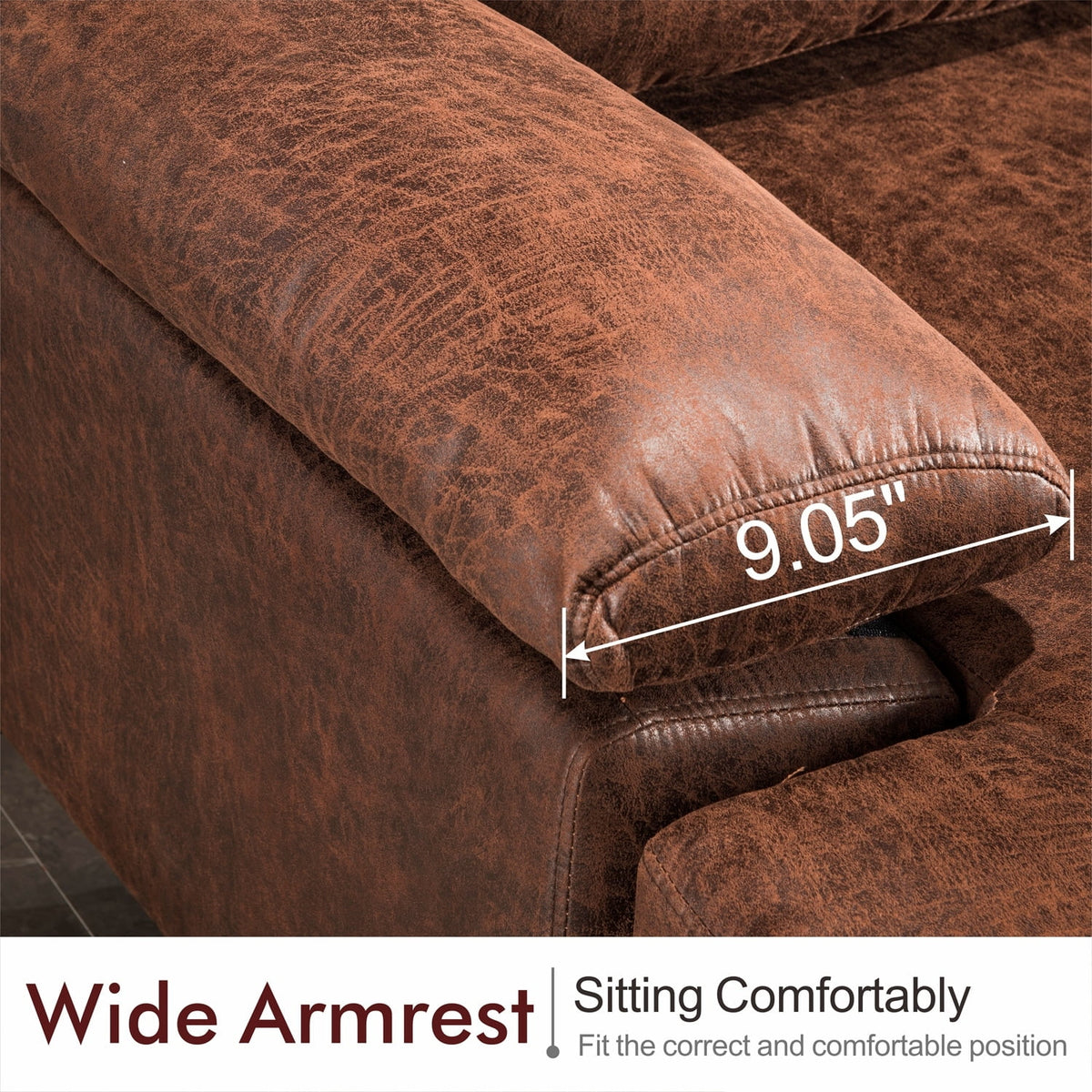 Brown Suede Reversible Chaise Sofa Z81706