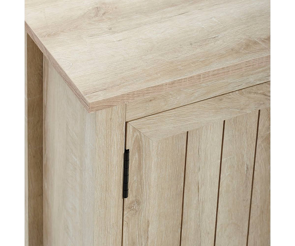 Sand Modern Farmhouse Console with Side Beadboard Doors N1914