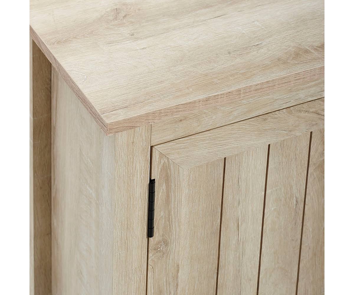 Sand Modern Farmhouse Console with Side Beadboard Doors N1914