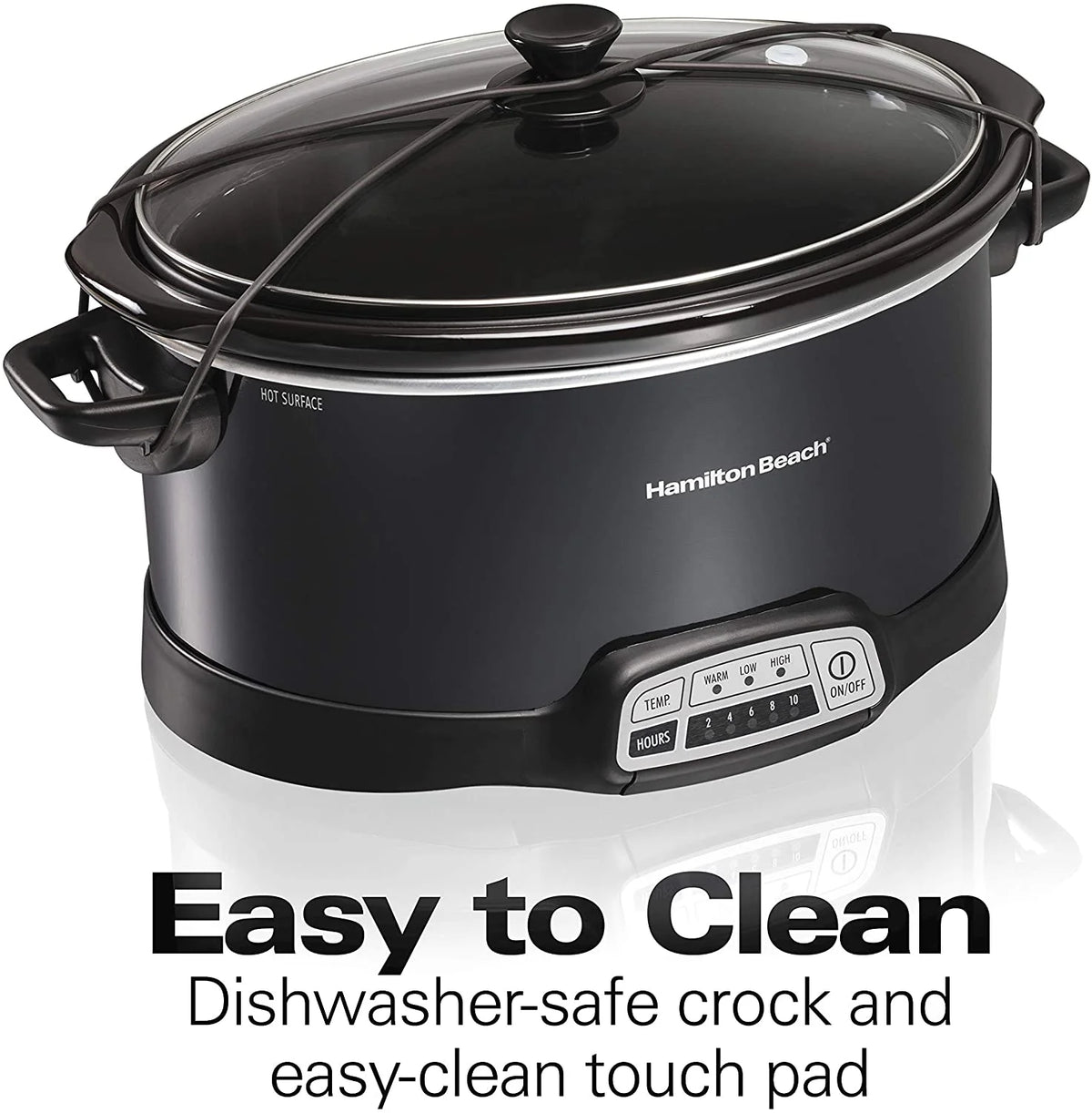 Portable 7-Quart Programmable Slow Cooker with Dishwasher-Safe Crock, Black N861