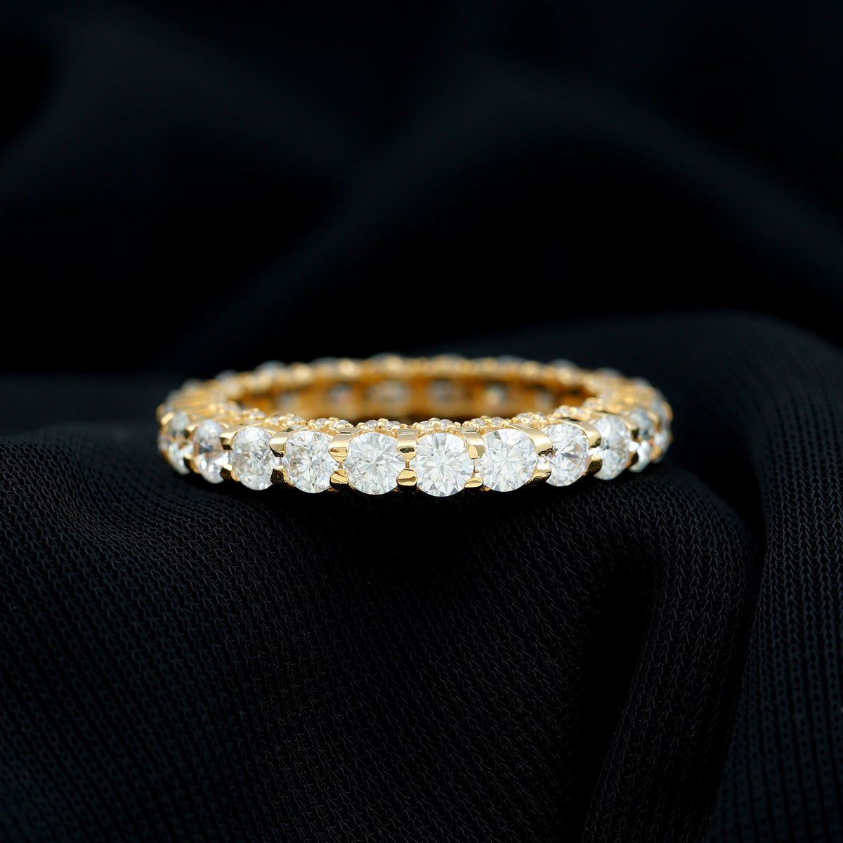 14K Yellow Gold Moissanite Eternity Ring G270