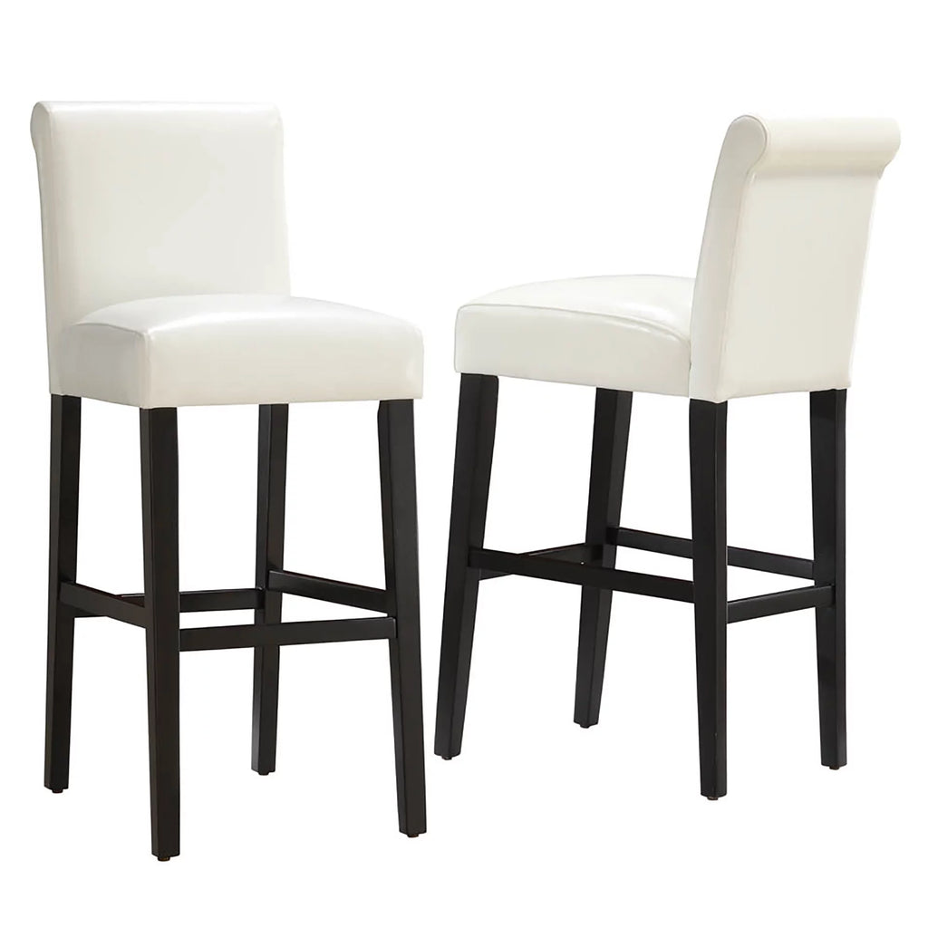 White Set of 2 Bar Stool Z354
