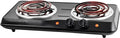 Electric Countertop Double Burner 1700W Stainless Steel Coil Black G323010