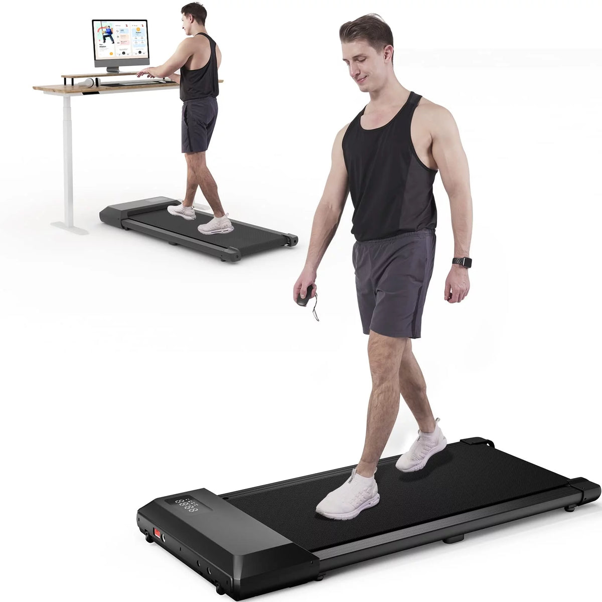 2.5Hp Walking Pad Under Desk Treadmill with Remote Control and LED Display M2463