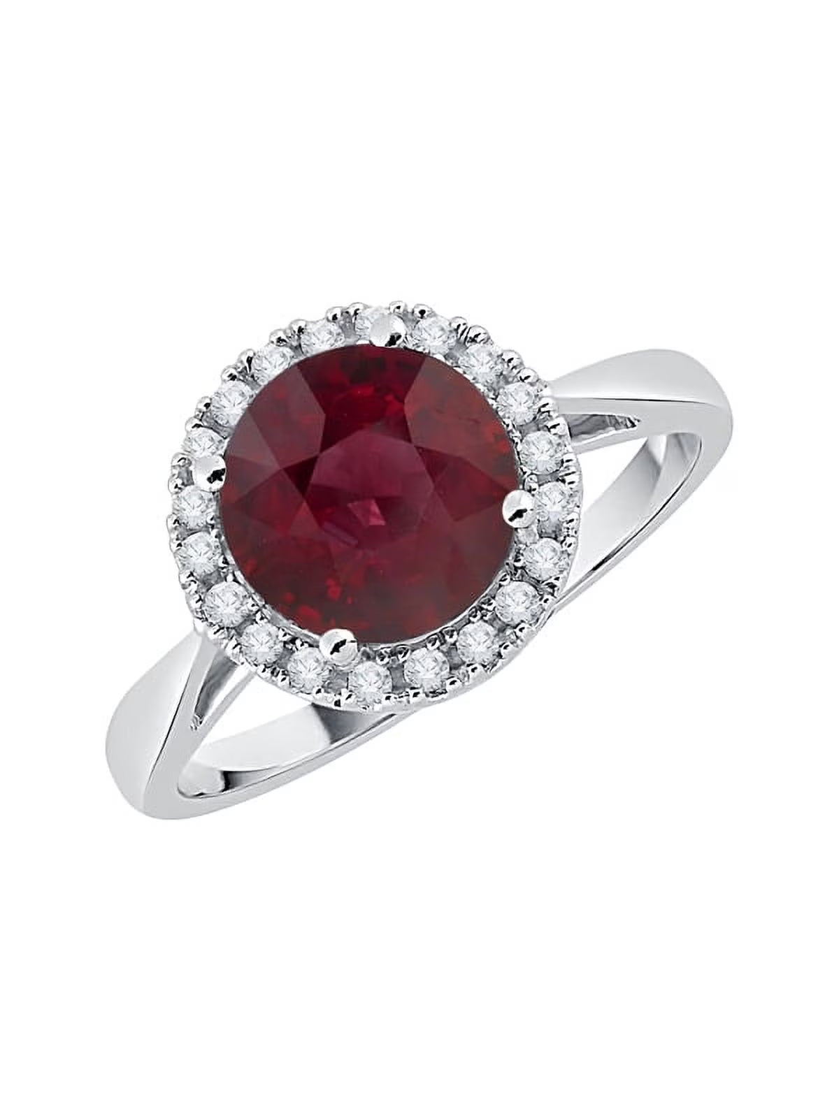 Diamond and Ruby Anniversary Ring in Sterling Silver N302