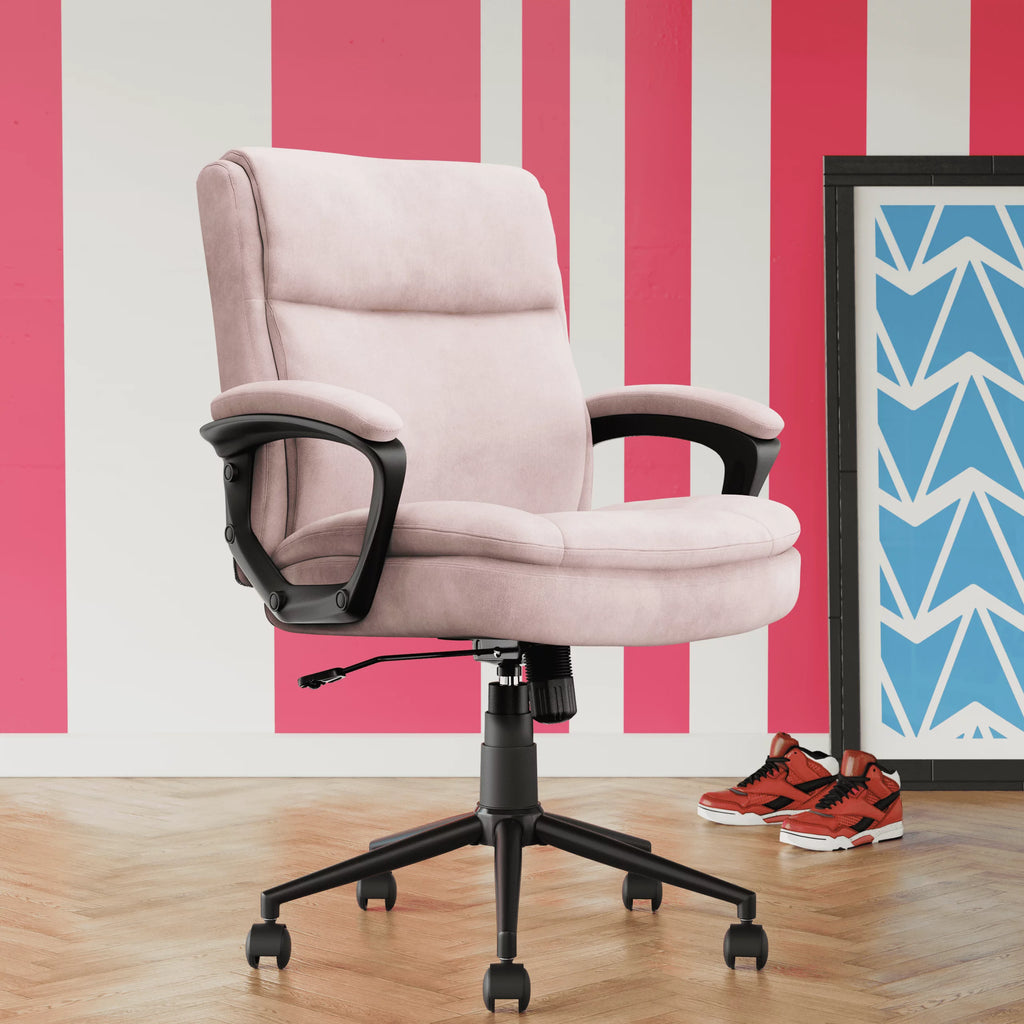 Pink Ergonomic Mid Back Desk Chair Z6609