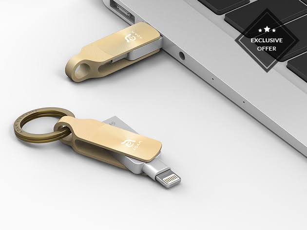 Dual Interface Flash Drive 32GB Gold F302