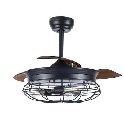4 Blade Ceiling Fan with Remote, Light Kit S886725