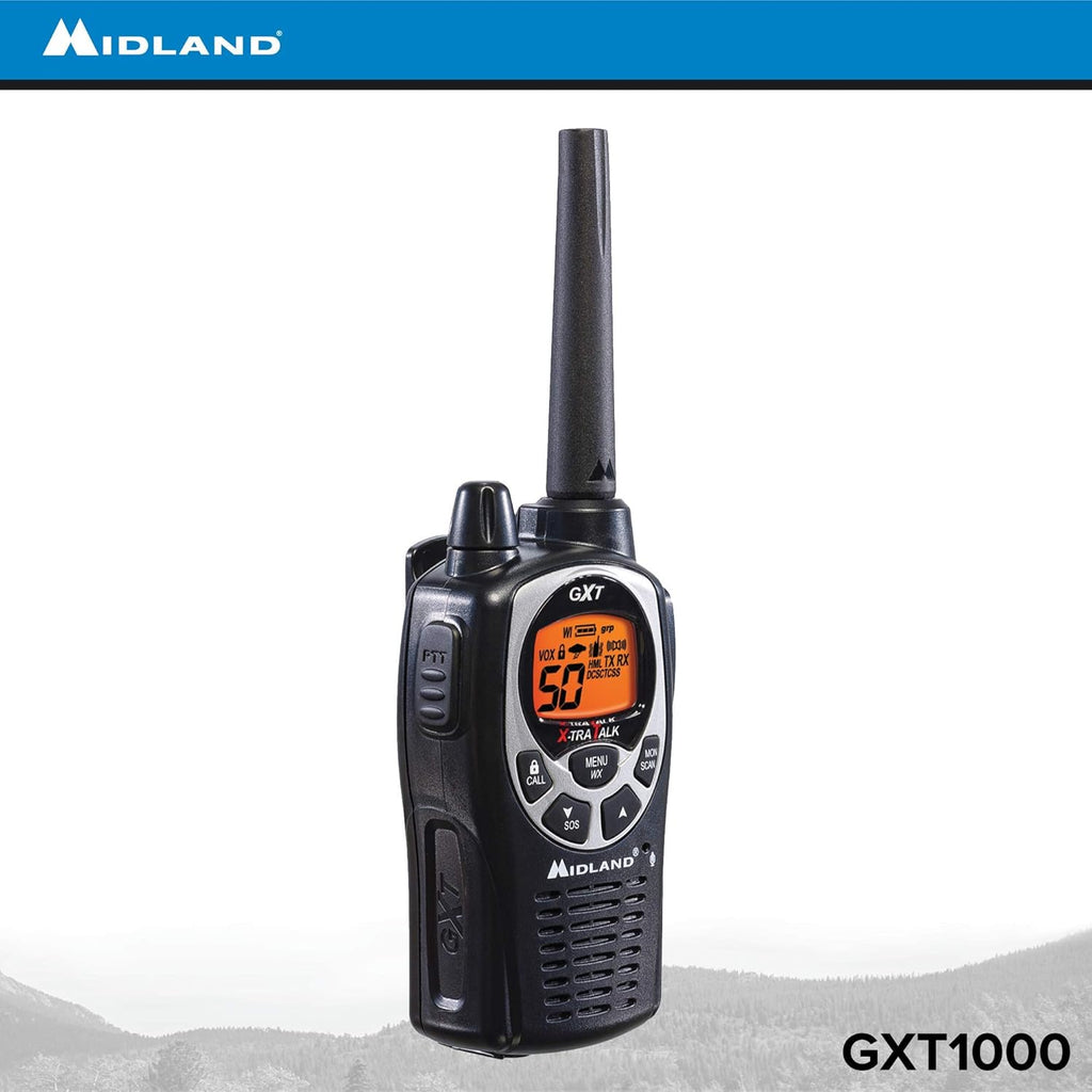 50 Channel GMRS Two-Way Radio Walkie Talkie Black/Silver Pack of 6 S728
