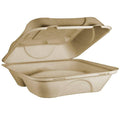 Fiber Hinged Containers, 3 Compartments, 9 x 9 x 3, Natural, 300/Carton G3826