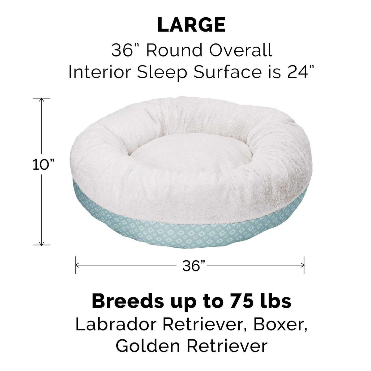 Plush Diamond Print Donut Pet Bed P71022