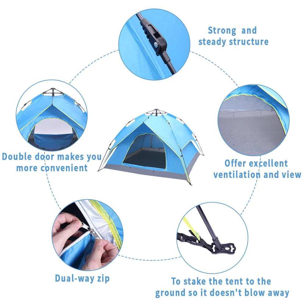 2-3 Person Waterproof Automatic Camping Tent T244622