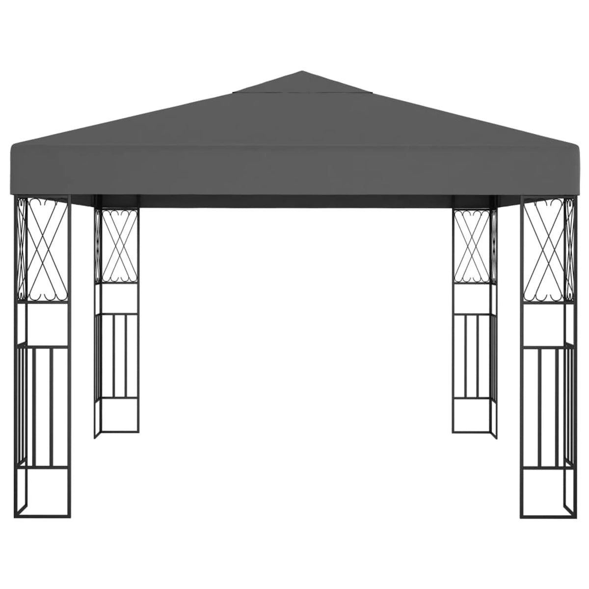 Party Tent Outdoor Gazebo Steel Frame Fabric Sunshade Shelter Canopy Anthracite 9.8ft x 9.8ft x 8.5ft N1024