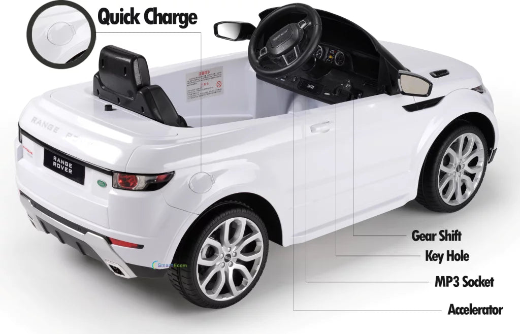 White 12 V Powered Ride-On with Remote Control W39994