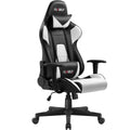 Black White High-Back Ergonomic Office Chair with Headrest and Lumbar Pillow Z617
