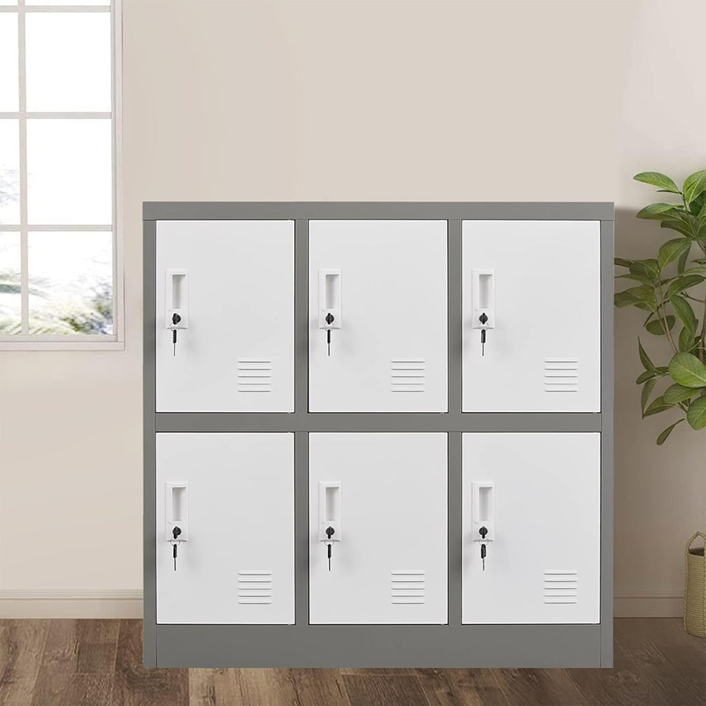 6 Doors Metal Locker Cabinet with Lock V106287