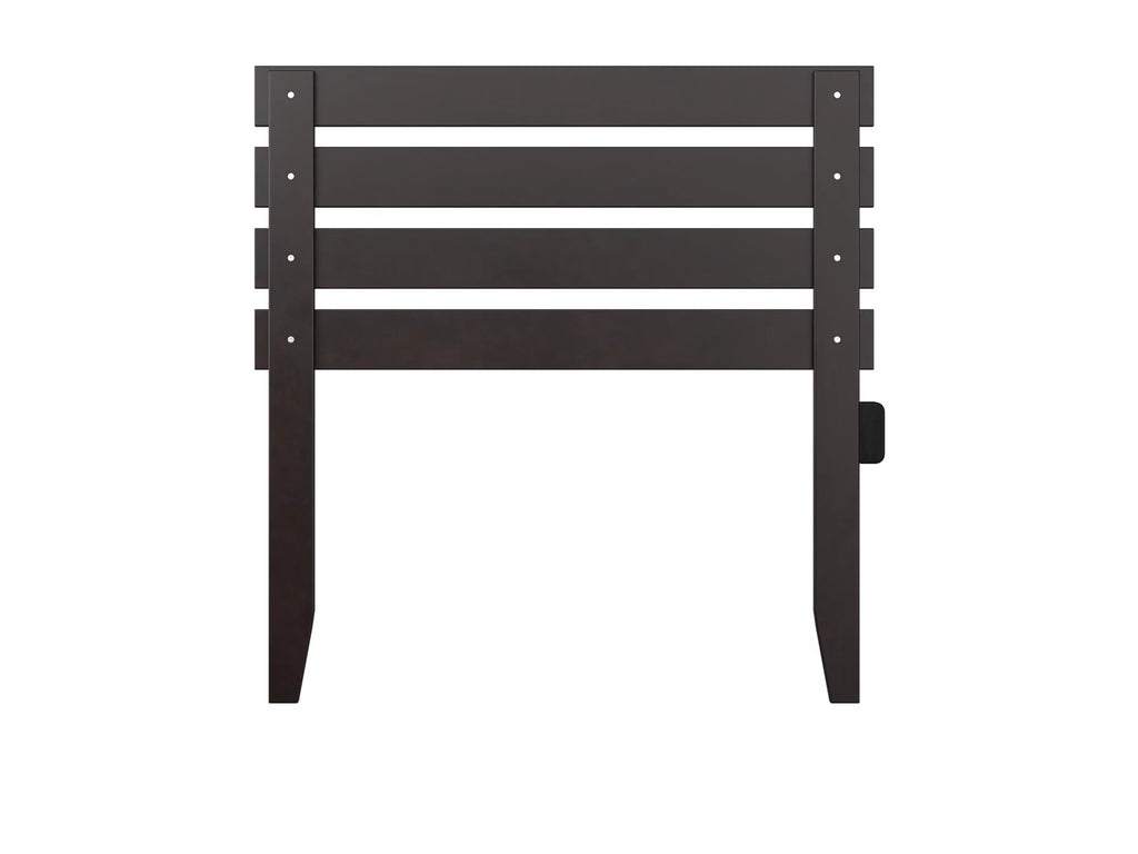 Espresso Twin Wood Panel Headboard with 2 USB Ports D852