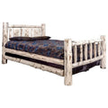 Solid Wood Twin Bed with Engraved Bear Design Q1582