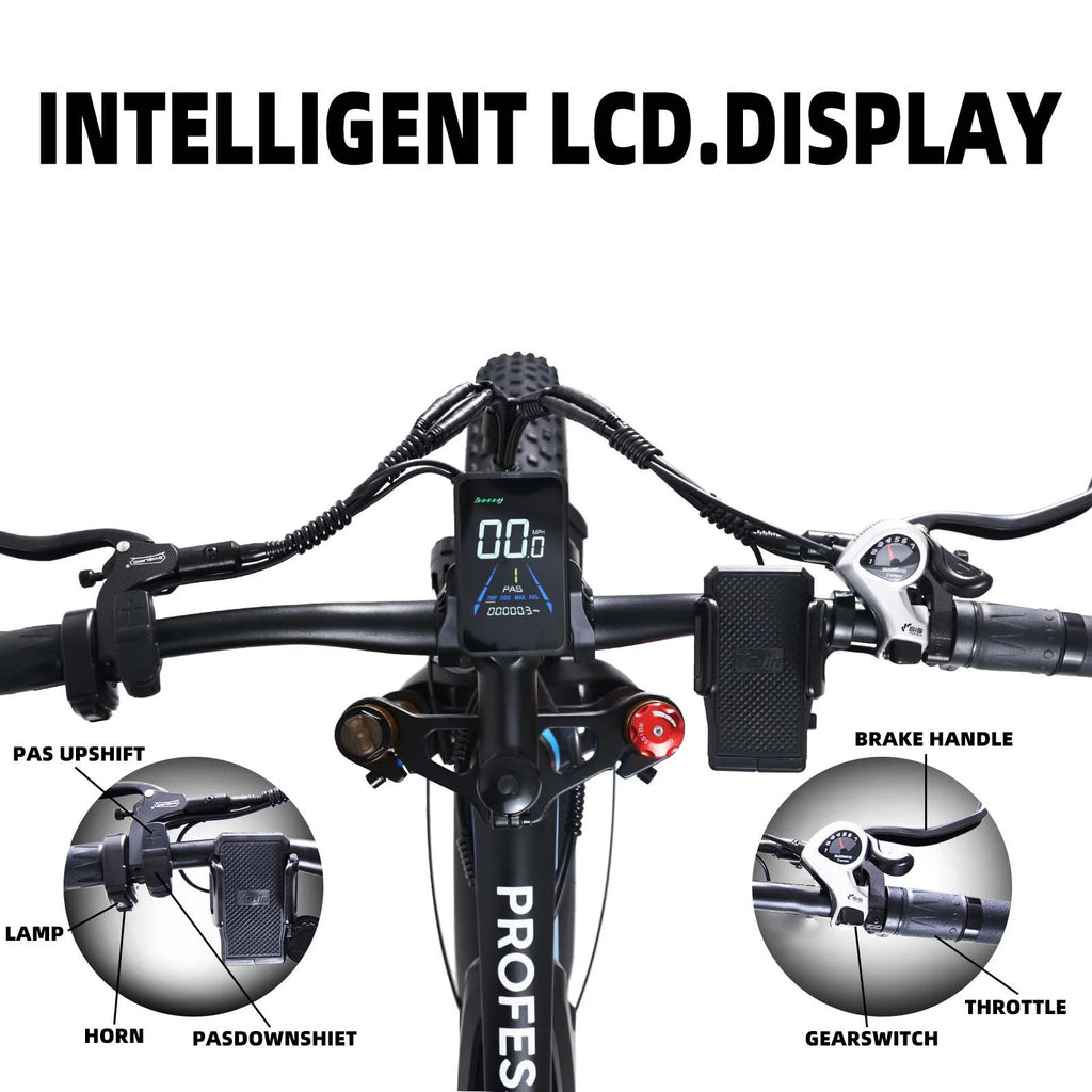 26" Electric Mountain Bike with 48V 17.5Ah Removable Battery 1000W Full Suspension Dual Hydraulic Disc Brake N121