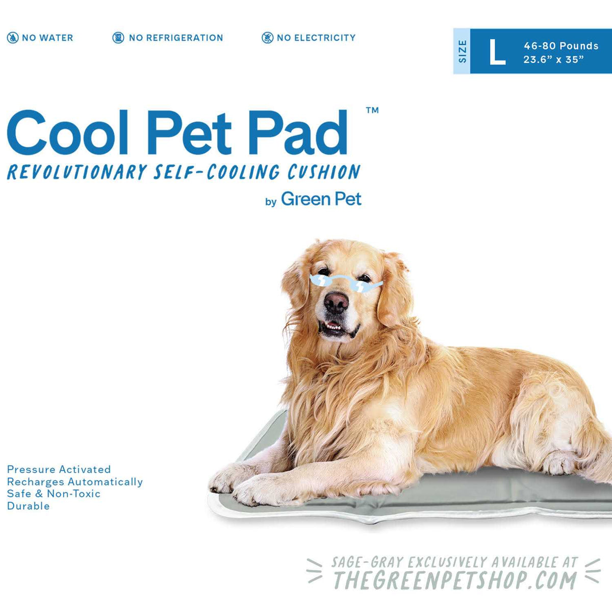 Sage Gray Self Cooling Pet Pad S5812