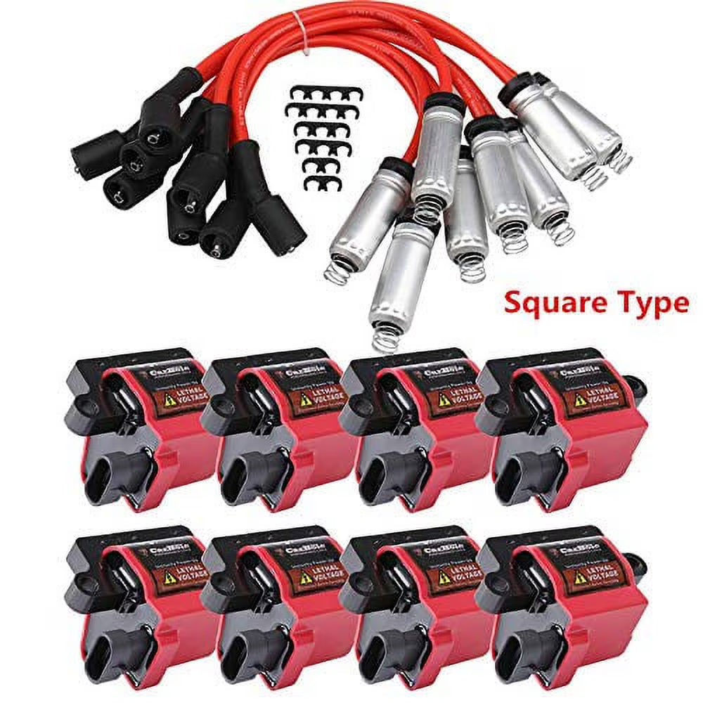 Set of 8 Ignition Coil Pack + 8 Pcs 8mm Spark Plug Wires Q4852