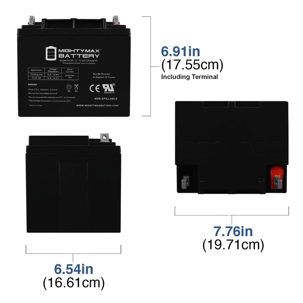 12V 50AH SLA Replacement Battery J940