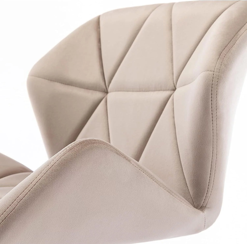 Khaki Velvet Swivel Office Chair with Wheels R4103
