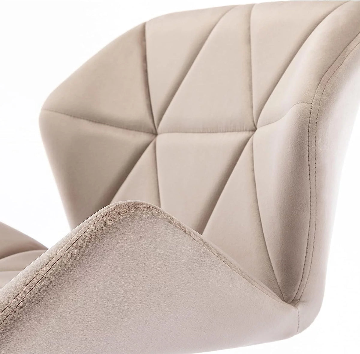 Khaki Velvet Swivel Office Chair with Wheels R4103
