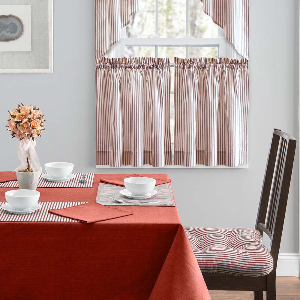 Brick Ticking Stripe Curtain 56" x 36" A117