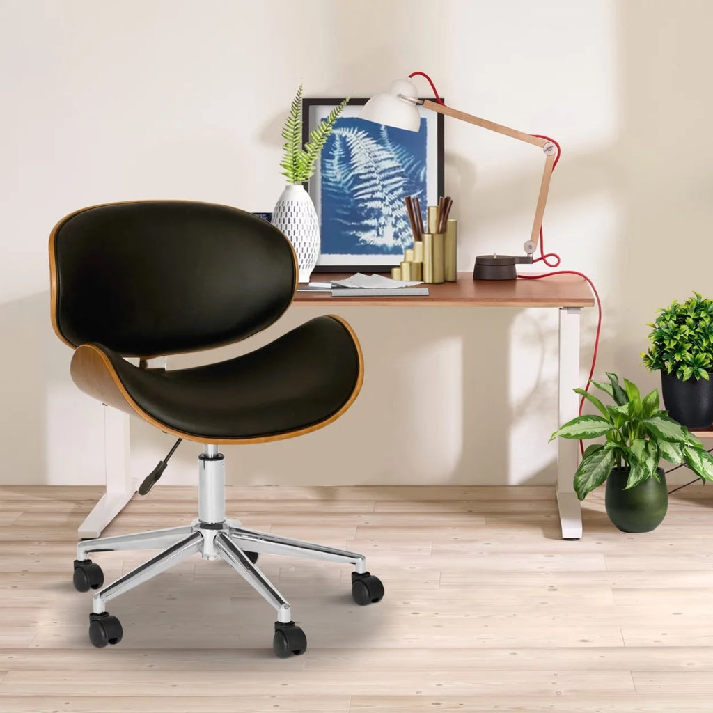 Brown and Black Swivel Office Chair N601872